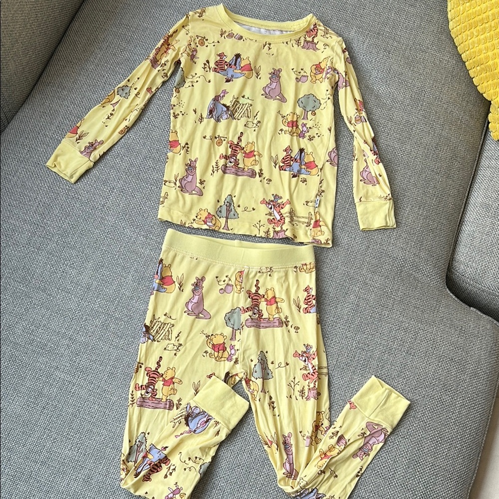 Little Sleepies Yellow Pajama Set with Floral Design